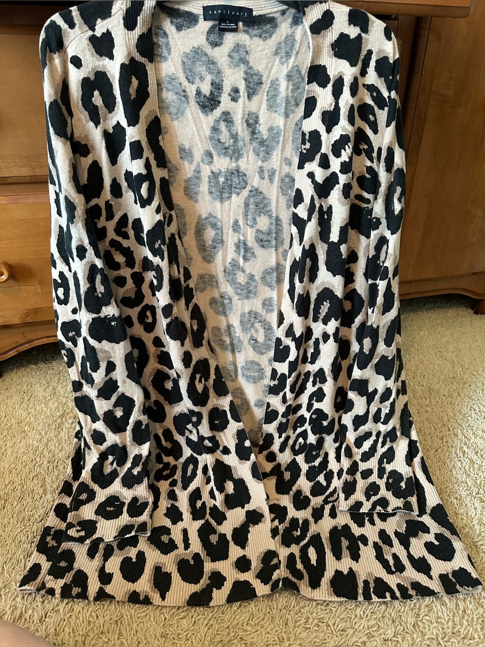 SANCTUARY LEOPARD OPEN CARDIGAN